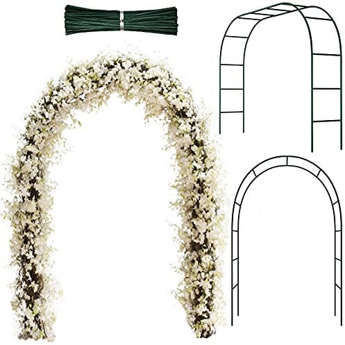 Hotop Arco di Nozze Arco di Piante Rampicanti Arco da Giardino in Metallo a Traliccio Arco da Giardino con Fili di Ferro per Interni all'Aperto Traliccio per Piante Rampicanti (Verde Scuro)