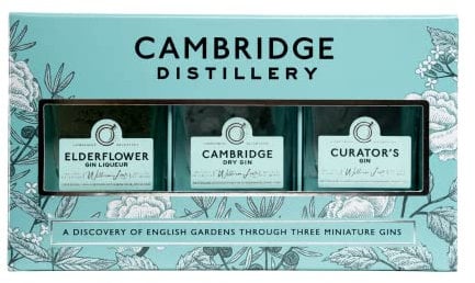 Cambridge Distillery Trio pack – Gin Gift Set - Cambridge Dry Gin, Curator’s Gin and Elderflower Gin Liqueur - Perfect for Gin Lovers (3x50ml)