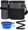 SLSON Dog Treat Pouch Bag with Collapsible Dog Bowl, Dog Walking Bag with Water Bottle Bag, Puppy Training Bag with Adjustable Belt and Shoulder Strap for Walking, Traveling