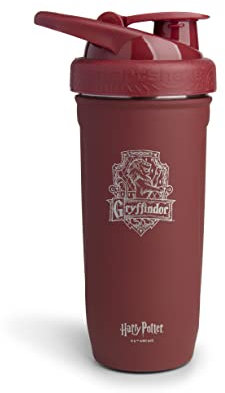 Smartshake Reforce Stainless Steel Harry Potter Gryffindor Shaker Bottle (900 ML / 30oz) | Lightweight Resistance Sports Protein Shaker Bottle with a Soft Lid | Leakproof, BPA Free & DEHP Free