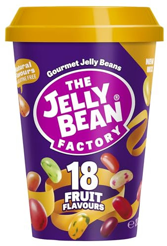 Jelly Bean Factory Fruit Flavours Cup | 18 Fruit Flavour Mix | Gluten and Gelatine free | Sharing candy (1 x 200g)
