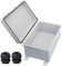 YETLEBOX Waterproof Outdoor Electrical Box Junction Box Weatherproof IP67 ABS Plastic Enclosure Switch Router Project Box with Mounting Plate with Wall Bracket 2 Cable Glands Grey 11.4x7.5x5.5