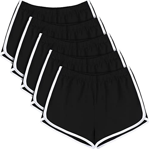 URATOT 5 Packungen weiche, Bequeme Trainingshosen aus Baumwolle, atmungsaktiv, Lounge, Delfin-Shorts, Radfahren, Wandern, Hosen für Damen