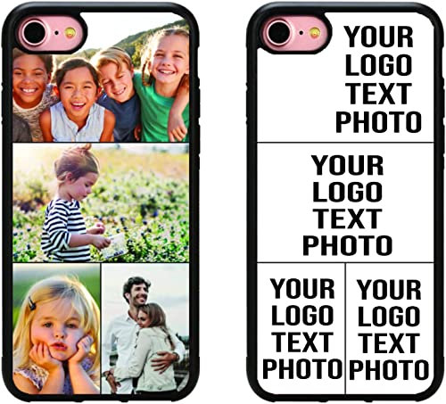 Mobile Stuff Personalised Phone Case for iPhone 7/8 / SE 2020, Shockproof TPU Bumper back Custom Cover Collage Your Own Photo 2020/7 8, Personalize with Four Image Layout A