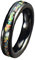 Mesnt Verlobung Freundschaftsring Ringe Opal Inlay Titan Ehering Ring Hochzeit Ring Herren 4MM Schwarz Herren Ringe Größe 52 (16.6)