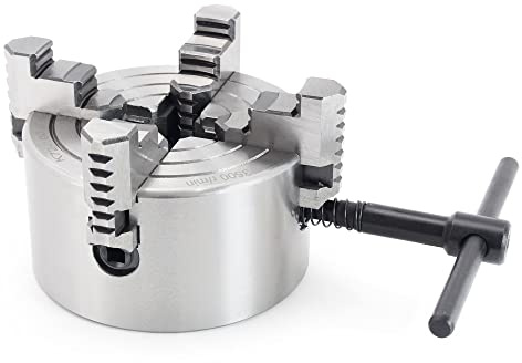 RATTMMOTOR 4-Jaw K72-100mm 3.94 Inch Independent Chuck Reversible Jaw | Metal Manual Lathe Chuck 3500 r/min with Wrench for CNC Router/Lathes Machine/Turning Machine