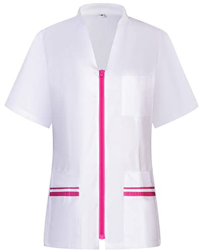 MISEMIYA - Camisa Sanitario Mujer - Uniforme Sanitario - Uniforme HOSTELERÍA 712 - L, Rosa 22