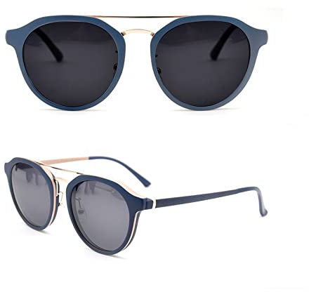 HPIRME Damen Herren Magnetische Clips Dual Purpose Brille Rahmen Female Ultem Round Eyewear, C3, Einheitsgröße