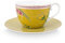 Pip Studio La Majorelle Tasse mit Untertasse gelb 0,28 l