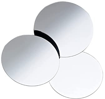 Invero Set of 3 Self Adhesive Square Mirror Set - Strong, Sleek, Modern Wall Décor Mirrors for Hallways, Living Rooms, Bathrooms, Bedrooms, Cupboards (20cm x 20cm)