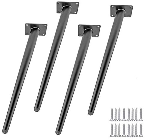 4 Stück Möbelfüße Eisen Konisch Möbelbeine Schräge Tischbeine Tischbeine Schrankbeine Sofafuss Sockelfuß Metall DIY Möbel Tischgestell Möbelfüsse für Couchtisch Schränke Möbel Sofas, Schwarz (35cm)