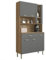 KITS PARANA Buffet de Cuisine 6 Portes 1 Tiroir Chêne et Gris L 90.9 H 173.5 P 36.3 cm