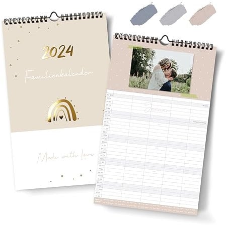 Grätz Verlag Familienplaner 5 Spalten zum selber gestalten, Familienkalender als Fotokalender I Wandkalender I Bastelkalender, mit Ferien- und Feiertagen, Stundenplänen uvm., 2024 A4+ KLEIN