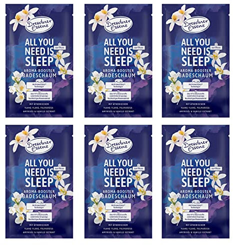 6er Pack Dresdner Essenz Badeschaum All you need is sleep 6 x 80 g Badezusatz vegan