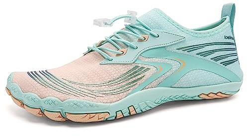 IceUnicorn Chaussures Aquatiques Homme Chaussures de Trail Running Femme Chaussures Minimalistes FitnessGym Randonnée Barefoot Shoes(Vert Lune, 37EU)