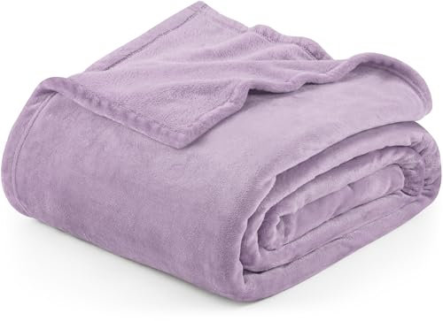 Utopia Bedding Fleecedecke, volle Größe, flauschig, weich, antistatisch, Mikrofaser, 228 x 213 cm, Lila