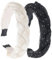 scicent Haarreif Damen 2 Stück Breites Stirnband Stern Haarreifen Glitzer Elastische Haarbänder Party Haarschmuck für Frauen Mädchen (Weiß Schwarz) - 15709