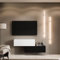 Planetmöbel TV Wohnwand Wohnzimmer 2X 100 cm Schwarz/Weiß, Modern, TV Schrank mit 2 Klappen als Stauraum, hängend oder stehend