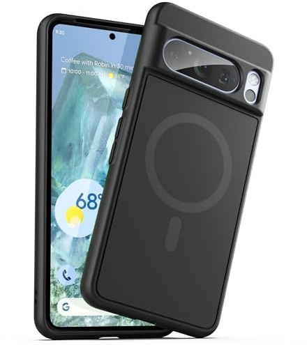 ENCASED Magnetic Case for Google Pixel 8 Pro Compatible with MagSafe Charging & Accessories Black