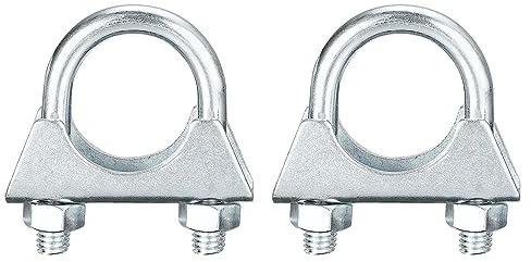 QUARKZMAN Silenciador U-Perno Abrazaderas para 25mm(1) Diámetro Escape Cola Tubo, 2uds Escape U Abrazadera Sillín Tipo U-Perno Abrazaderas