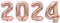 D2D |Silvester 2024 Ballons XXL in Rosé - Größe: 100 cm - Folienballons - Zahlenballon - Neujahres Party - Helium Ballons