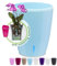 Happyplants ORCHIDEA Clear Orchid Self-Watering Flower Pot Planter With Water Level Indicator, Drainage Holes, 2-Pot System, Blue, Ø15CM - 2L