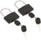Lot de 2 grands cadenas de 42 mm avec clés pour casier de gym en cuivre robuste pour valise, bagages, sac à dos, noir