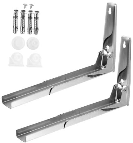 COLLBATH 1 Set Microwave Wall Mount Stainless Steel Microwave Bracket Microwave Oven Wall Mount Wall Mounted Microwave Shelf Stretch Wall Mounted Rack Fireplace Wall Mount Microwave Rack