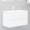 Homgoday Meuble de lavabo avec 1 tiroir - Meuble bas pour lavabo de salle de bain - Blanc - 80 x 38,5 x 45 cm - En matériau dérivé du bois