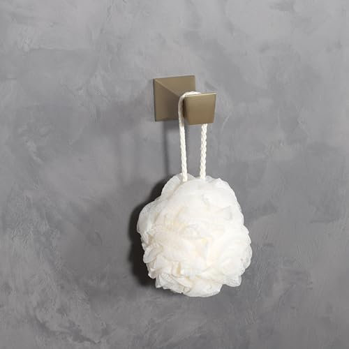 Galim Robe & Towel Hooks, Heavy-Duty Bathroom Towel Holder, Stainless Steel and Zinc Alloy Construction, Compact Minimalistic Bathroom Decor, Corrosion-Resistant Coat Hook, Satin Brass