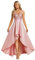 Ever-Pretty Asymétrique Robe de Soirée Bal Longue Femme Paillettes Col V Élégante Rose 44