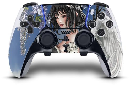 Head Case Designs Offizielle Nene Thomas Engel Und Blumen Anime Fee Gotisch Vinyl Haut Gaming Aufkleber Abziehbild Abdeckung kompatibel mit Sony PlayStation 5 PS5 DualSense Edge Controller