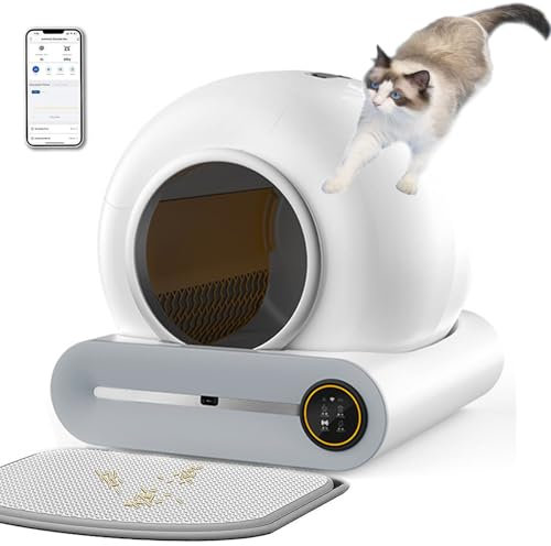 Smart Self Cleaning Cat Litter Tray,65L+9L Large Automatic Cat Litter Box Cleaning Robot,Wide Opening/Odor Removal/Low Entrance/APP Control,Ultimate Hygiene & Comfort for Your Feline Friend