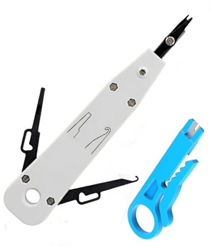 IUSOT PunchDown Tool for Krone, Professional Punch Down Tool for RJ45 Socket Cat5/Cat6/Ca7 & Telephone Cable Impact Terminal Insertion Tools with Wire Stripper Combo