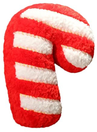 Plush Candy Cane Cushion, Candy Cane Sofa Pillow, Christmas Pillow for Couch, Stuffed Decorative Pillow, Christmas Back Pillow, Candy Cane Decorative Pillow, 19.7 Inch Plush Pillow for Sofa