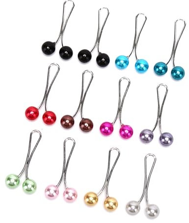 12 Stück Muslim Hijab Schal Clips, Kopftuch Pin Brosche Headscarf Pins Perle Seide Clip Frauen Schnallen Sicherheitsnadeln Brosche