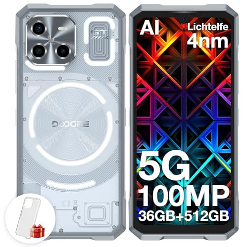 DOOGEE Blade GT Ultra 5G Outdoor Handy Ohne Vertrag, 36 GB RAM+512 GB ROM, 4nm MediaTek 7300, 100 MP AI Kamera, 6,72 Zoll FHD+ 120 Hz Outdoor Smartphone Android 14, LED Licht/5500mAh/33W/NFC/Face ID