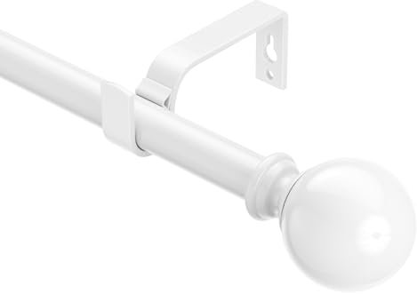 Gardinenstange Weiß 76-208 CM, 19 MM Durchmesser Vorhangstange, Gardinenstange Ausziehbar füR Gardinen mit öSen, Metall Gardinenstangen mit Halterung und Rundkappen, füR Balkon, KüChe, Wohnzimmer