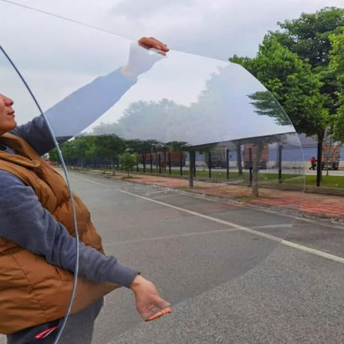 Plaque polycarbonate 1MM paisseurs Feuilles de Toit Transparent pour Serre Jardin Feuille de Verre Acrylique Couverture de Toit Imperméable Résistant Aux UV Panneaux pour Toit Cabane Abri(Clear,0.6x1m