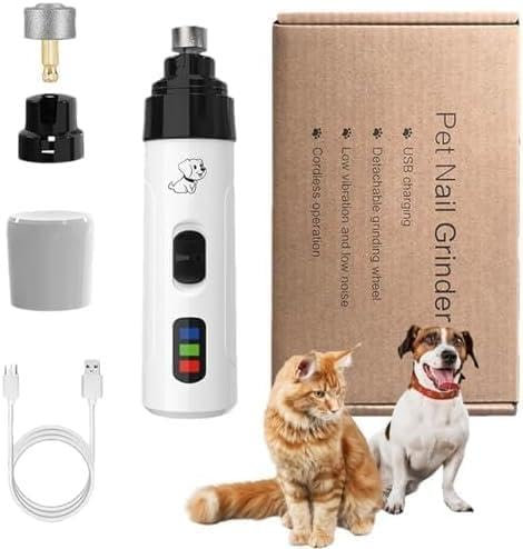 Silent Groom Pro - Molinillo de uñas para perros, molinillo profesional recargable de 2 velocidades, clip de uñas para mascotas