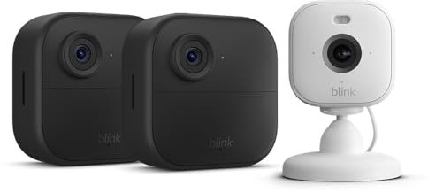 New Blink camera (Outdoor 4) + Blink Mini 2 White | Newest model | Wireless HD smart security camera, two-year battery life, enhanced motion detection, works with Alexa | 2-Camera System