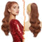 BARSDAR Wellige Pferdeschwanz Haarteil mit Kordelzug, 50cm Comb Clip in Ponytail Extension Mittleres Auburn für Frauen Natürliche Lockige Synthetik Pferdeschwanz Haarverlängerung Zopf Haarteile