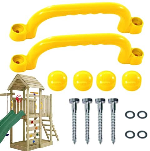 Yanayi Handgriffe Spielturm, 4 Stück Klettergriffe Kinder Outdoor, Spielturm Zubehör Für Spielplatz/Spielset/Spielhaus/Monkey Bars/Hochbett/Kinderzimmer/Hangelgriffe Wand/Decke