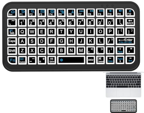 Generic - Tastiera Wireless Portatile Miniatura Retroilluminata, Silenziosa E Ricaricabile | Tastiera Wireless Da Viaggio Per Smart TV, Tablet E Smartphone, Tastiera Retroilluminata Colorata Piccola