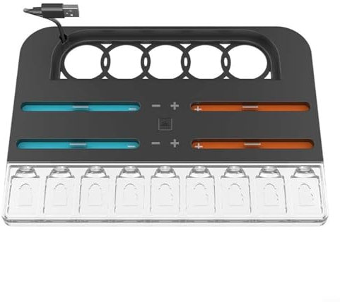 EXTRWORY 4 Controller Charging Base for NS2 for Switch with 9 Game Cartridge Storage RGB Lights LED Indicator 5V 2A Black for Gaming Setup