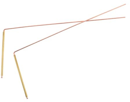 ABOOFAN 2pièces Baguettes Sourcier Laiton Outils De Radiesthésie Cuivre pour Détection Eau Et Métaux Légères Et Portables Conception Bicolore pour Usage Intérieur Et Extérieur