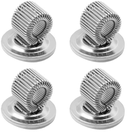 4 Pcs Self Adhesive Stainless Steel Pen Holder, Spring Loop Pen Holder, Adjustable Single Pen Clip Organizer for Whiteboard Refrigerator Desk Dashboard Bulletin Board Map and More – Silver