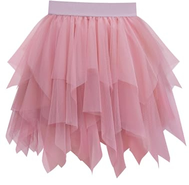Vlazom Gonne Donna in Tulle 3 Strati con Orlo Irregolare per Halloween | Tulle Leggero 3 Strati, Cintura Elasticizzata Comoda, Multi-Colori Disponibili, Perfetta per Carnevale e Halloween