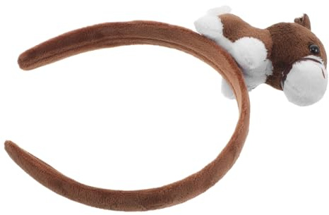 TOPPERFUN Chinesisches Pferde Stirnband Plüsch Tierohren Haarreif in Dunkelbraun Pferde Kopfschmuck für Neujahr 2026 – Haaraccessoire für Tierkostüm und Karneval