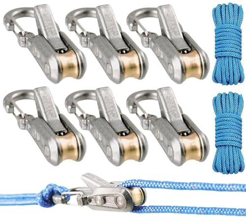 6er-Pack Seil Mit Messingrolle Rollenspanner,Für Einfaches Und Sicheres Binden, Seilspannwerkzeug Und Spanner, Spannwerkzeug Mit Verriegelungsschnalle Für Camping, Bootfahren, Outdoor-Aktivitäten